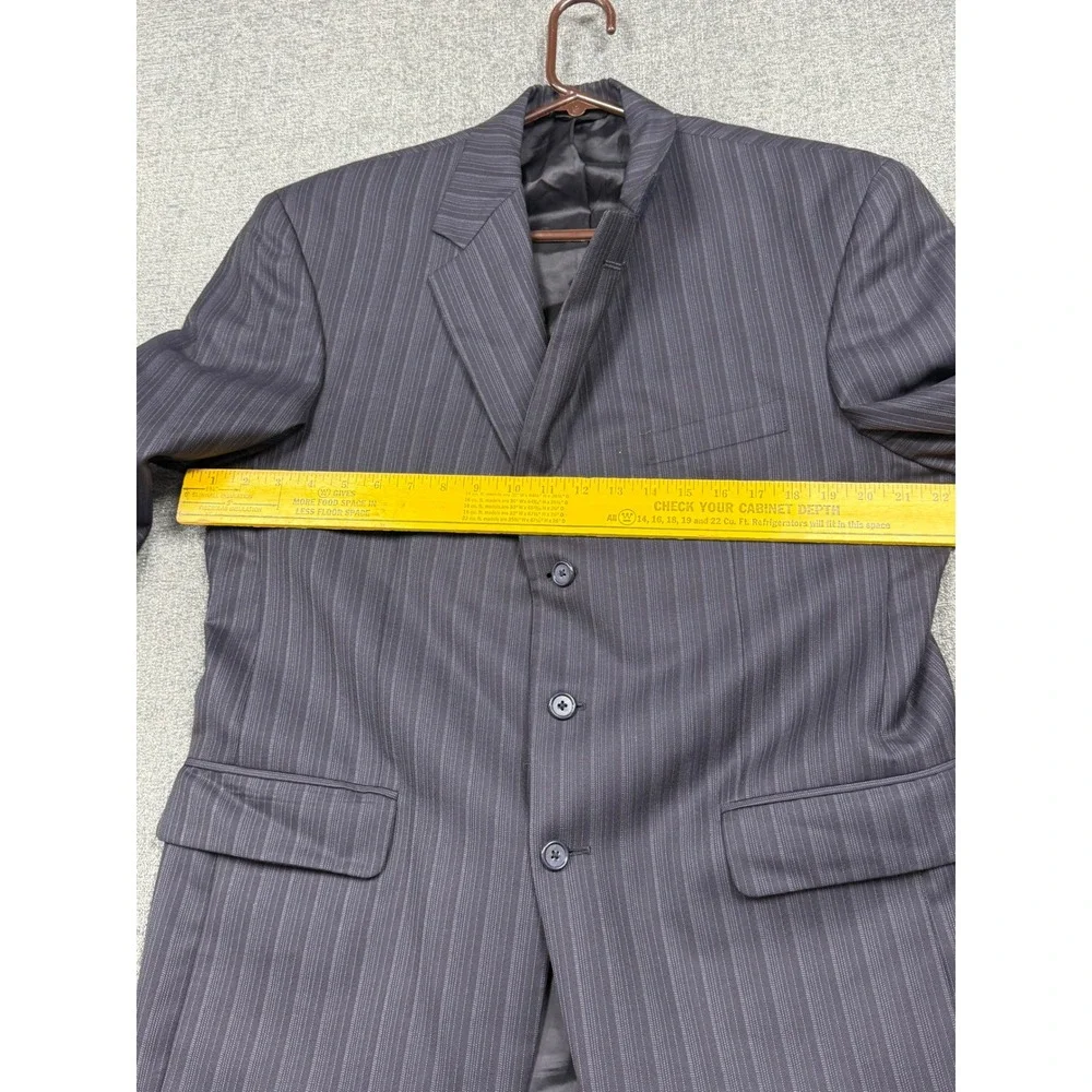 Jerome Fabrics Custom Tailored Pinstripe Blazer Grey Woven in England 3-Button